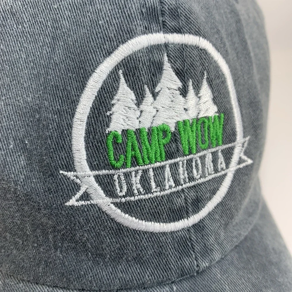 CAMP WOW Oklahoma Hat Gray Adjustable OSFM Strapback Baseball Cap